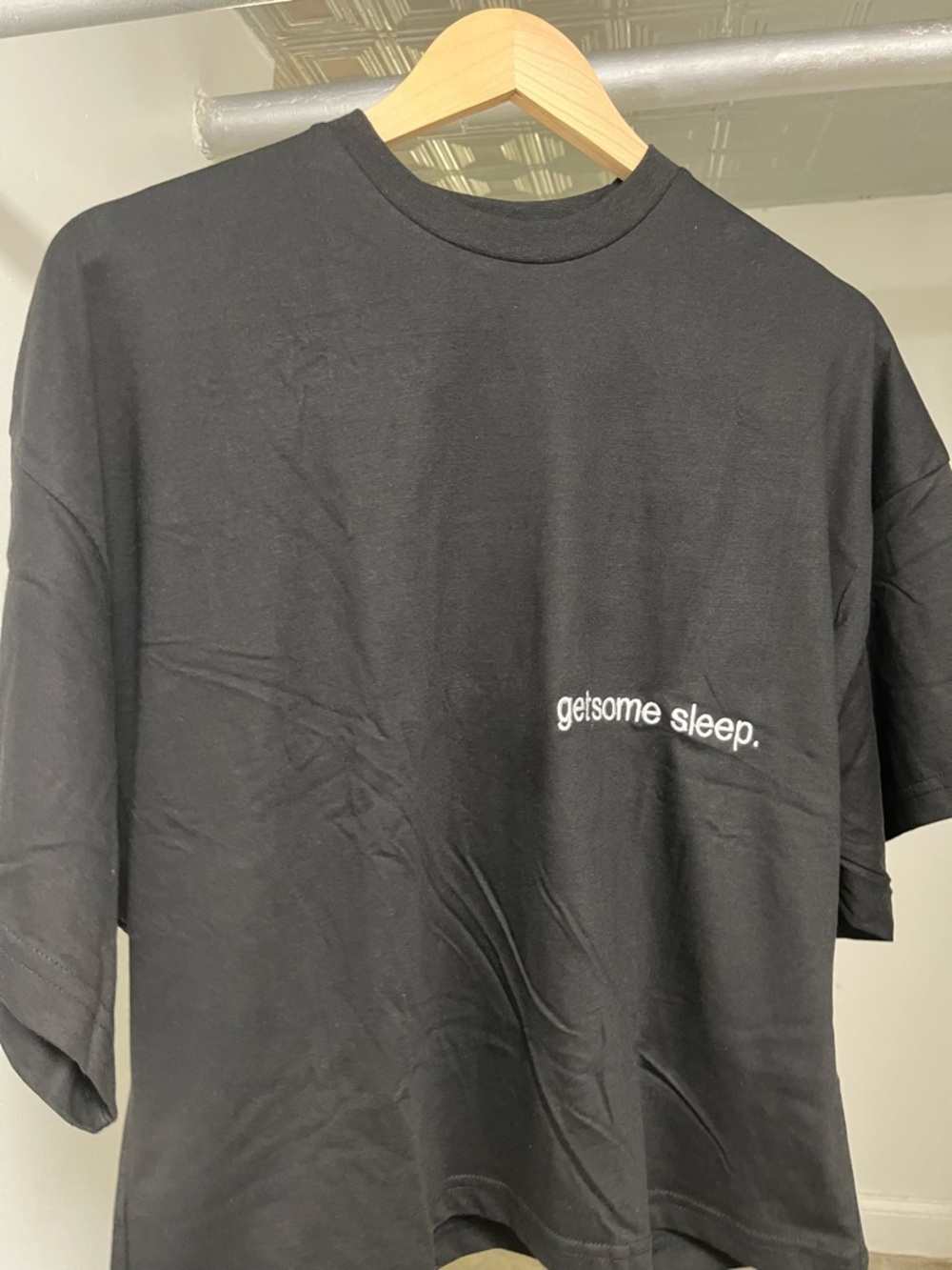 Black Oversized Jumbo Fit T-Shirt with Emotional Message